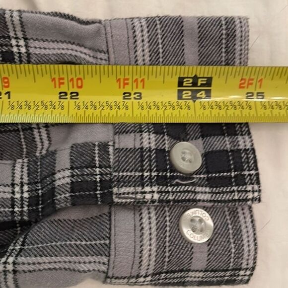 Columbia Grey Plaid Cotton Flannel Shirt Mens Size Large Casual Outdoors - Picture 6 of 9
